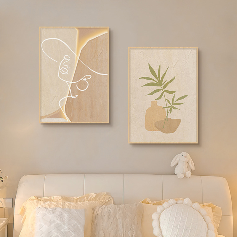 Wooden Cream Style Abstract Li - Korean Arts And Lifestyle ulasan dan harga