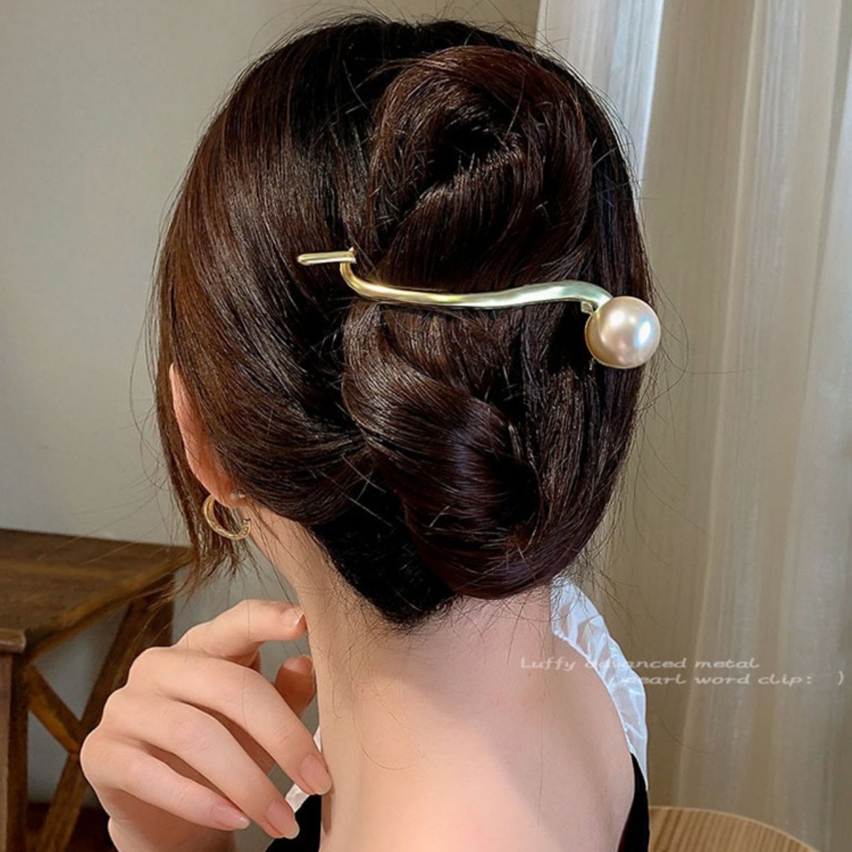 Elegant Glitter Pearl Hair Cli - Korean Daily Lifestyle ulasan dan harga