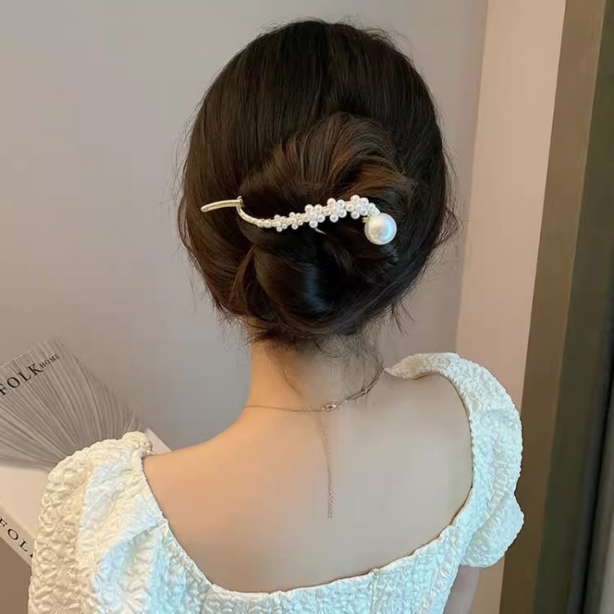 Elegant Glitter Pearl Hair Cli - Korean Daily Lifestyle ulasan dan harga