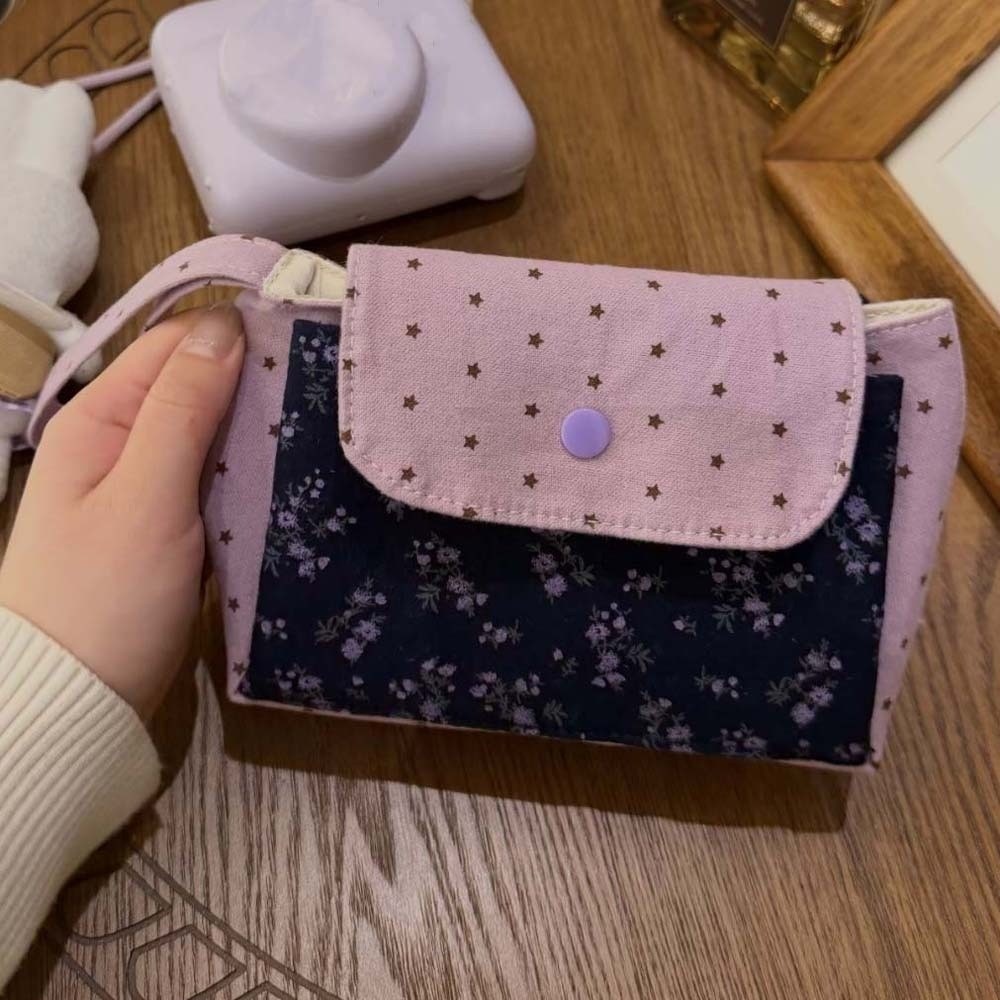 Purple Print Floral Makeup Bag - Korean Lifestyle & Kids Boutique ulasan dan harga
