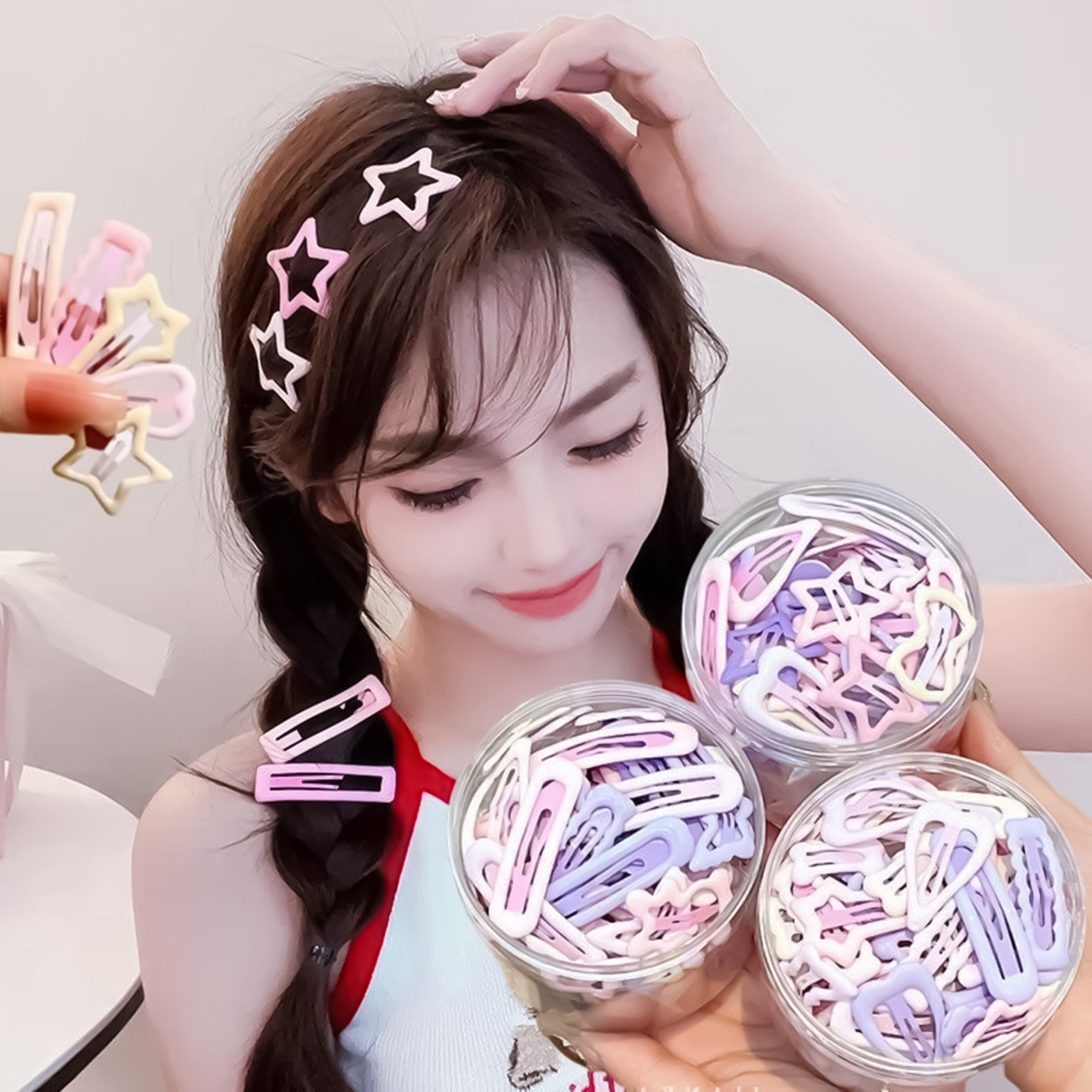 3PCS Sweet Style Headwear Pins - Korean Daily Lifestyle ulasan dan harga